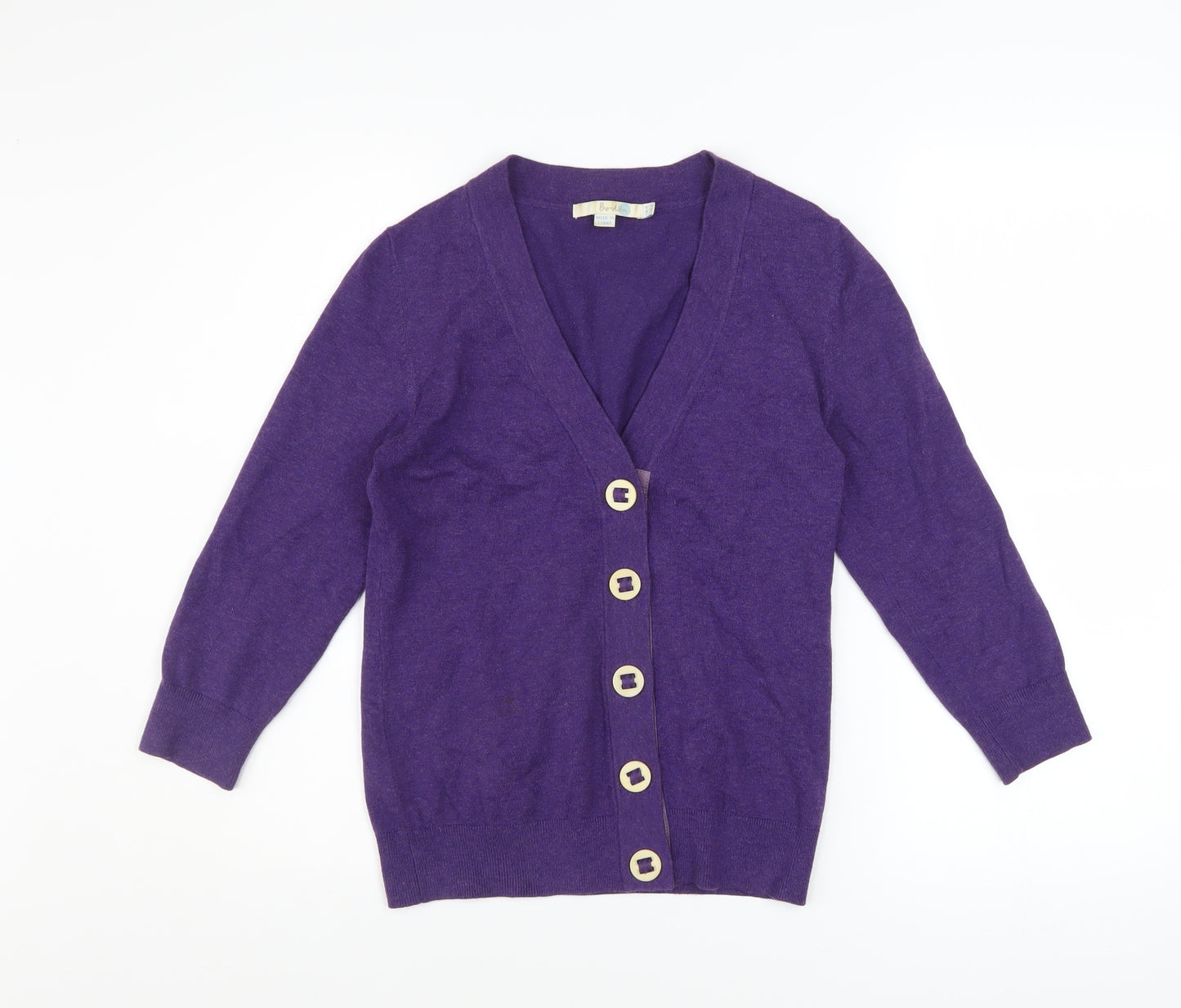 Boden Women's Purple Cotton V-Neck Button Cardigan Size 18