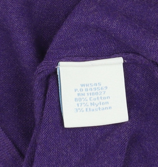 Boden Women's Purple Cotton V-Neck Button Cardigan Size 18