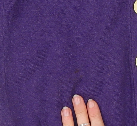 Boden Women's Purple Cotton V-Neck Button Cardigan Size 18