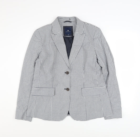 Crew Clothing Women Blue Check Cotton Blend Blazer Size 14
