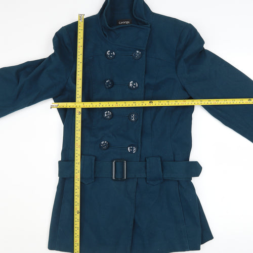 George Women's Blue Cotton Belted Trench Coat UK 12