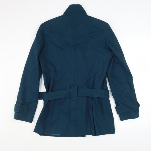 George Women's Blue Cotton Belted Trench Coat UK 12