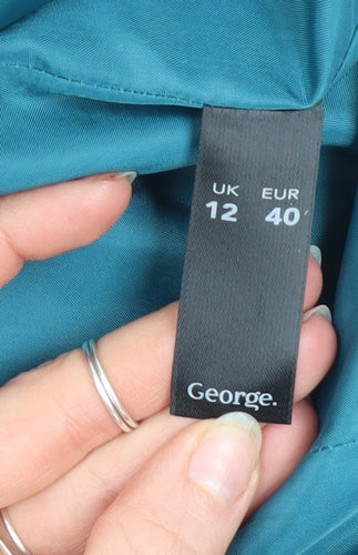 George Women's Blue Cotton Belted Trench Coat UK 12
