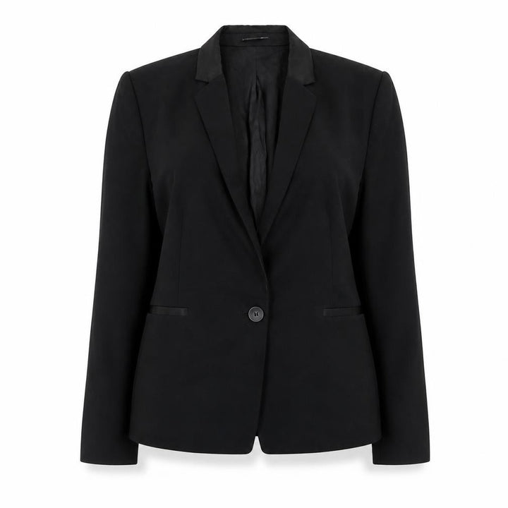 Mango Basics Women's Black Blazer UK 16 Single-Breasted Jacket