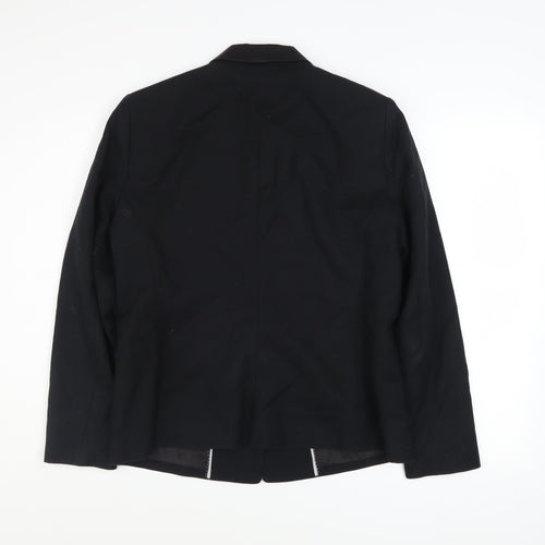 Mango Basics Women's Black Blazer UK 16 Single-Breasted Jacket