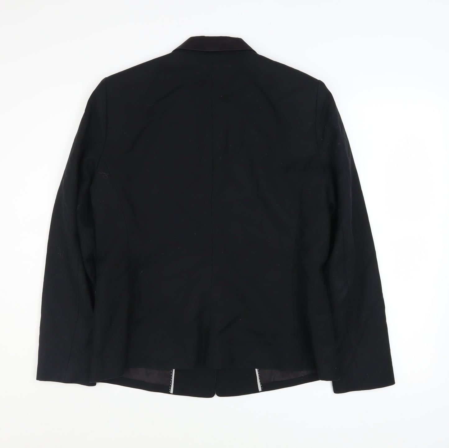 Mango Basics Women's Black Blazer UK 16 Single-Breasted Jacket