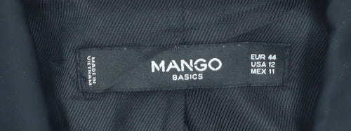 Mango Basics Women's Black Blazer UK 16 Single-Breasted Jacket