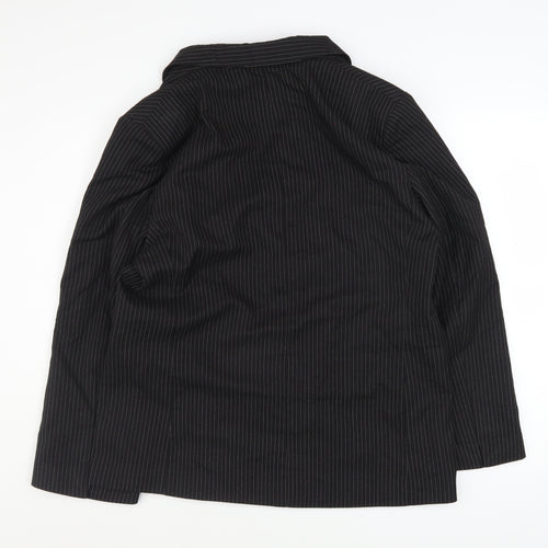 Urban Outfitters Women Black Pinstripe Double-Breasted Blazer M