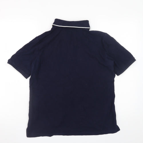 Marks and Spencer Men's Navy Blue Cotton Polo Shirt Size 14