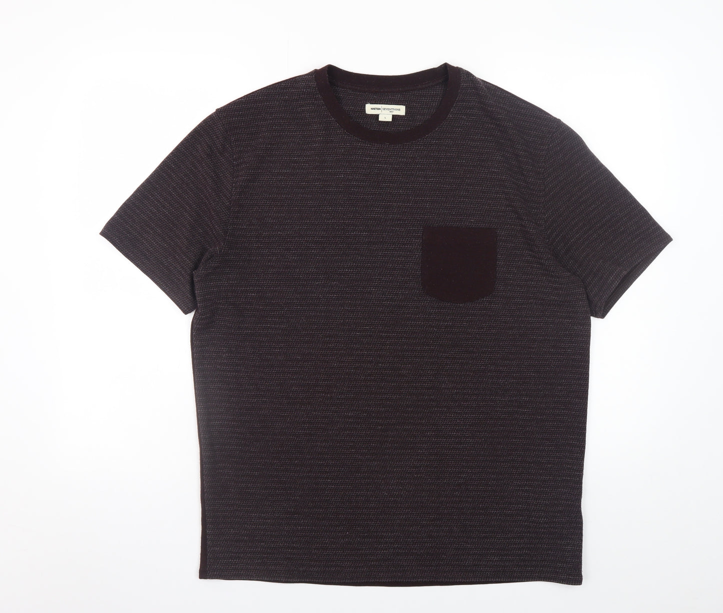 Reiss Nineteen Seventy-One Men's Black Short Sleeve Crew Neck T-Shirt L