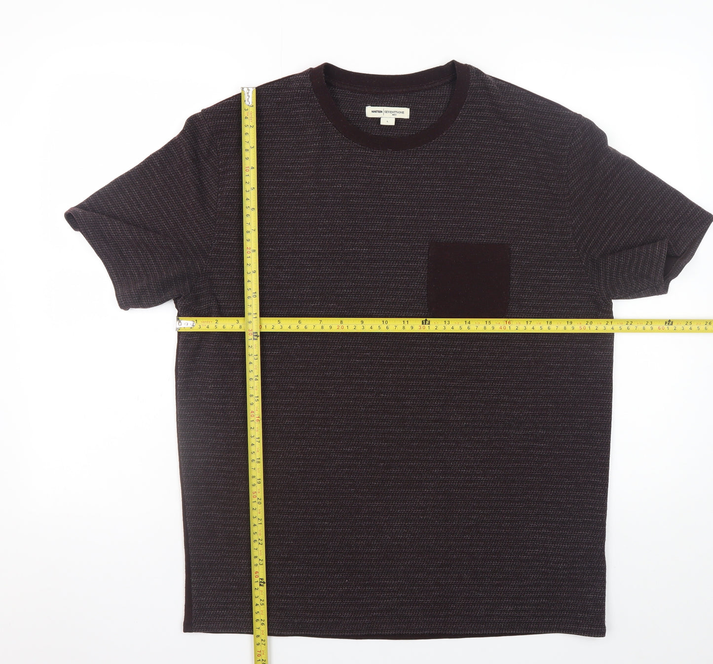 Reiss Nineteen Seventy-One Men's Black Short Sleeve Crew Neck T-Shirt L