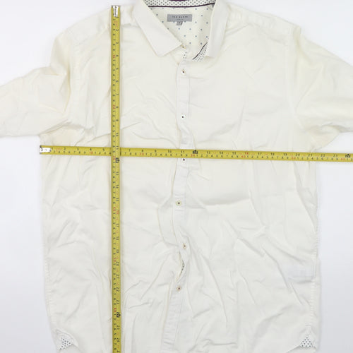 Ted Baker Men's White Slim Fit Long Sleeve Dress Shirt Size 6 (XL)