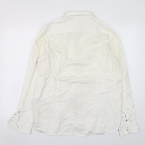 Ted Baker Men's White Slim Fit Long Sleeve Dress Shirt Size 6 (XL)