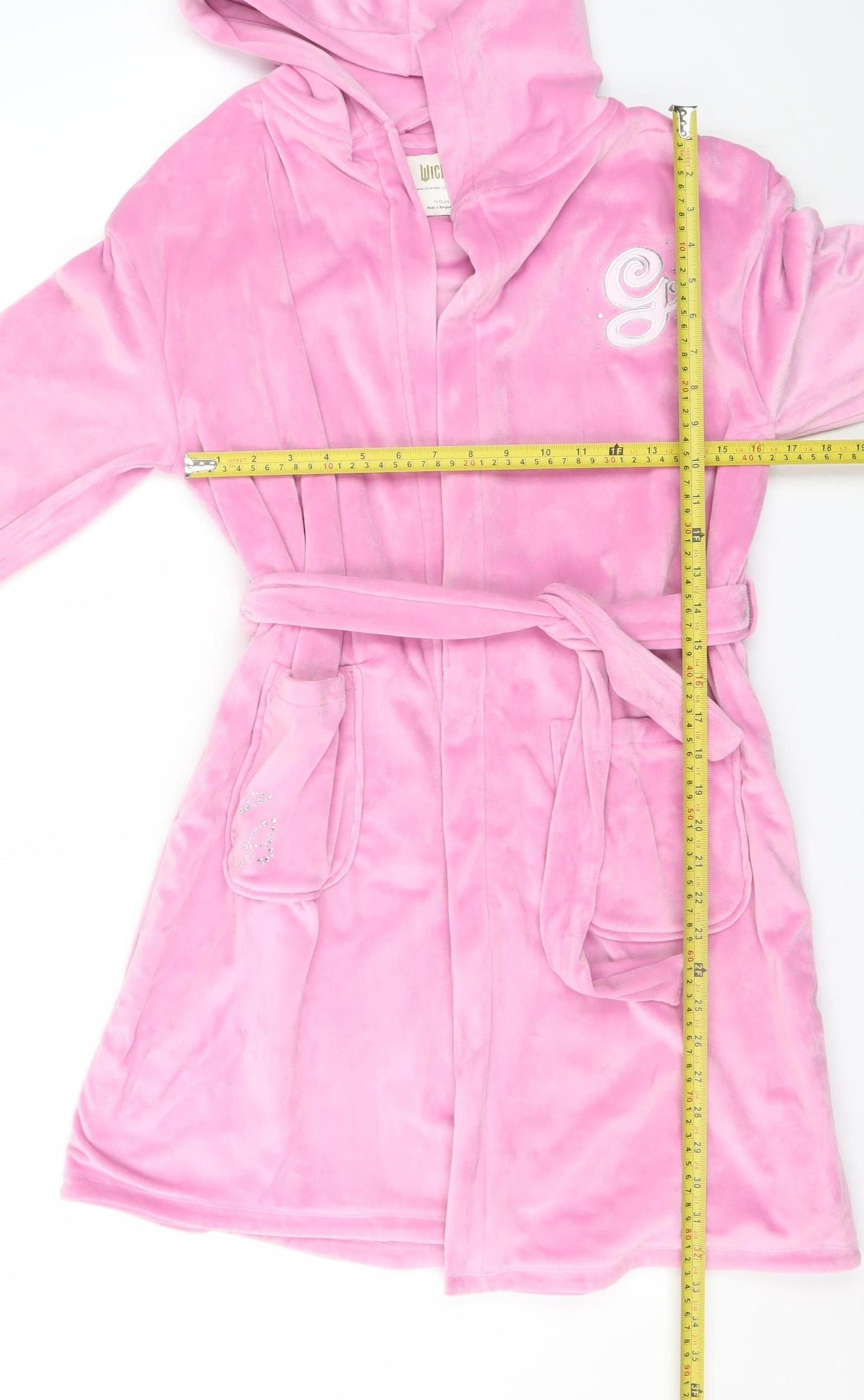 Marks and Spencer Girls Pink Wicked Glinda Robe 11-12 Years Hooded Belted