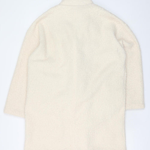 F&F Women Ivory Mid-Length Double Breasted Coat Size 8