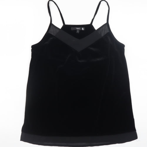 Next Women Black Velvet Camisole Tank Top Size 8
