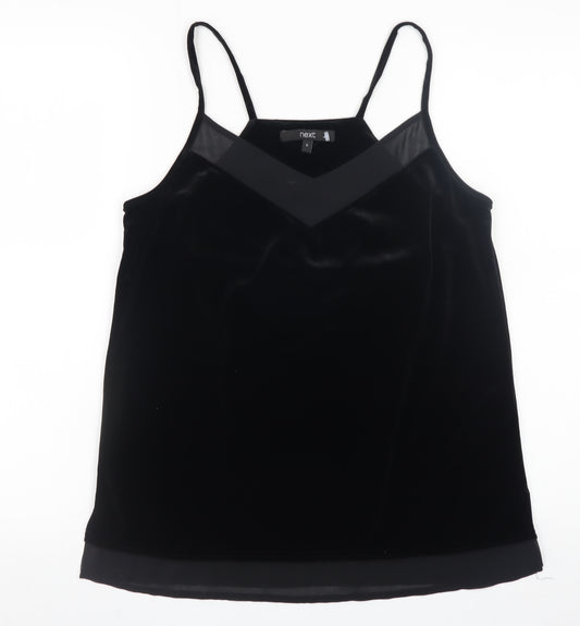 Next Women Black Velvet Camisole Tank Top Size 8
