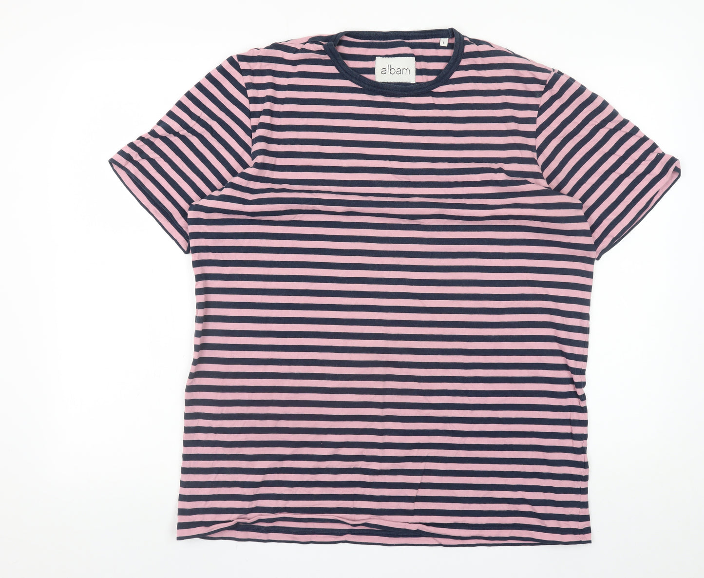 Albam Women’s Multicoloured Striped Cotton T-Shirt L