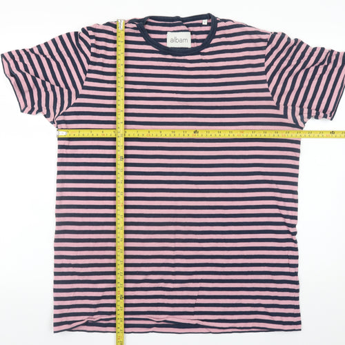 Albam Women’s Multicoloured Striped Cotton T-Shirt L