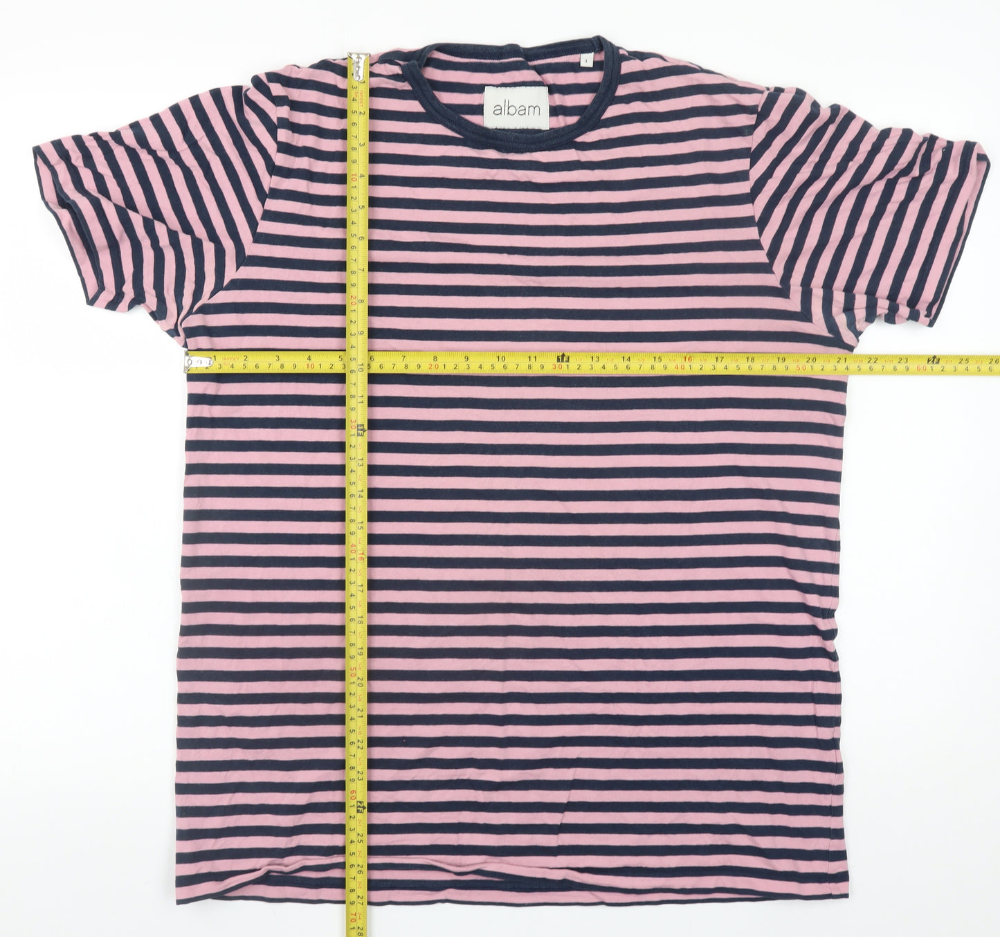 Albam Women’s Multicoloured Striped Cotton T-Shirt L