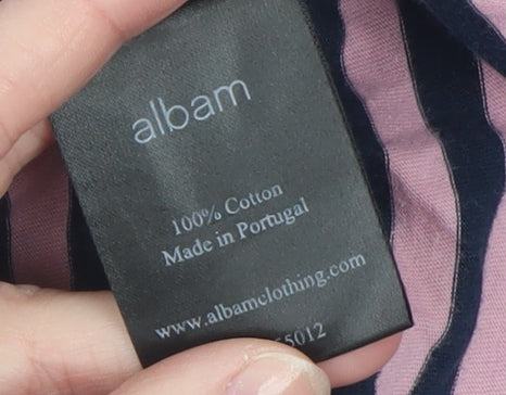 Albam Women’s Multicoloured Striped Cotton T-Shirt L
