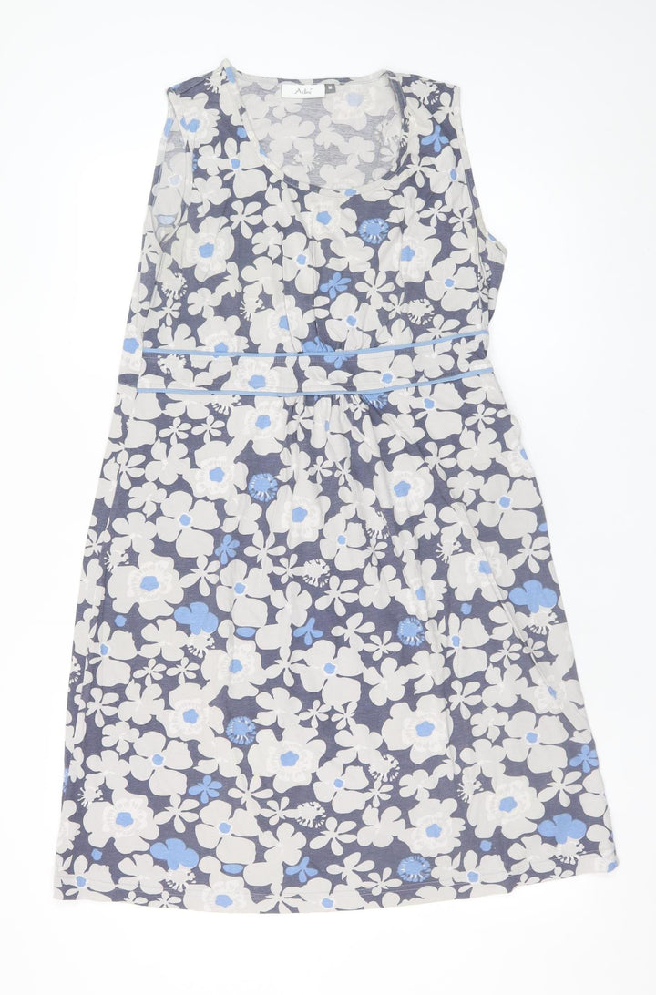 Adini Women’s Multicoloured Floral Cotton Sleeveless Shift Dress M