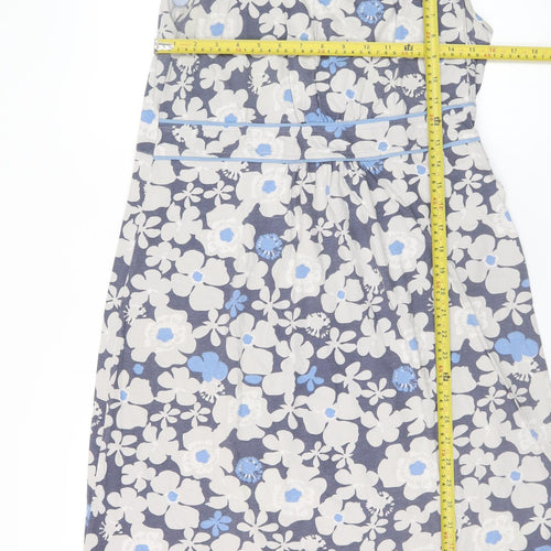 Adini Women’s Multicoloured Floral Cotton Sleeveless Shift Dress M