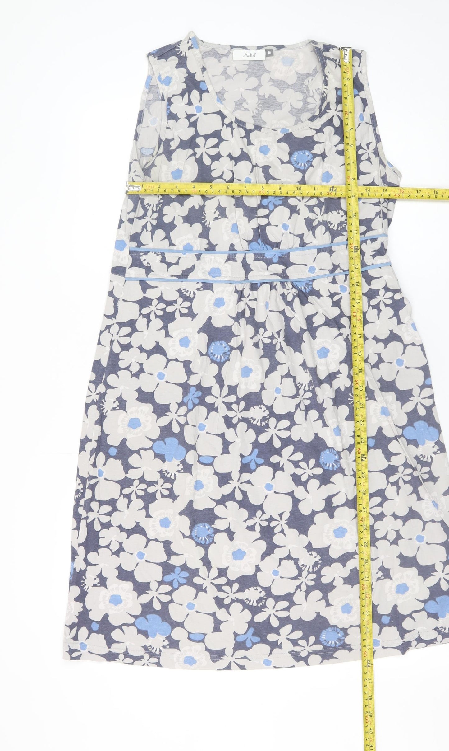 Adini Women’s Multicoloured Floral Cotton Sleeveless Shift Dress M