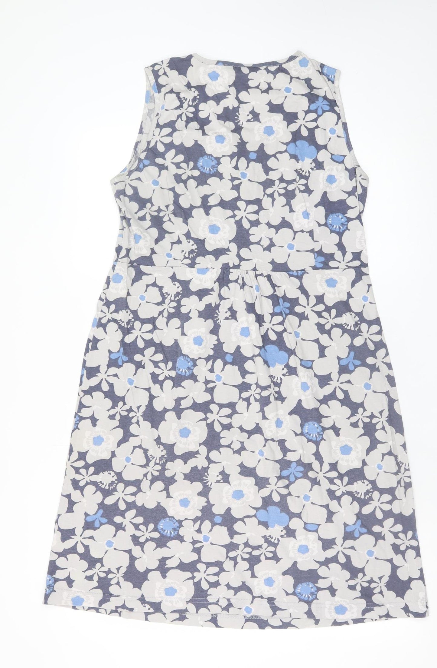 Adini Women’s Multicoloured Floral Cotton Sleeveless Shift Dress M