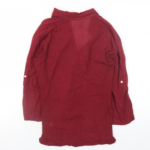 Max Studio Women's Red Cotton Button-Up Shirt Size M