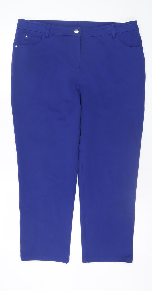 Viyella Women's Blue Cropped Stretch Jeans Size 14 Regular Fit