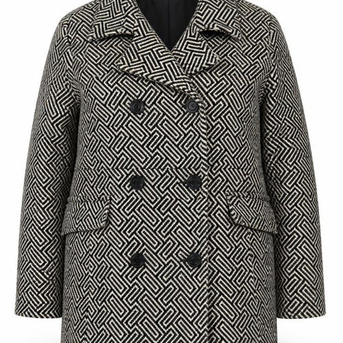 Designers at Debenhams Women Black White Wool Pea Coat Size 18
