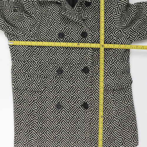 Designers at Debenhams Women Black White Wool Pea Coat Size 18