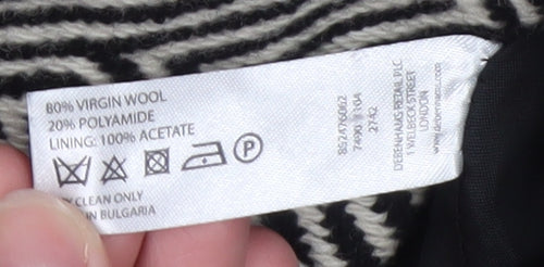 Designers at Debenhams Women Black White Wool Pea Coat Size 18