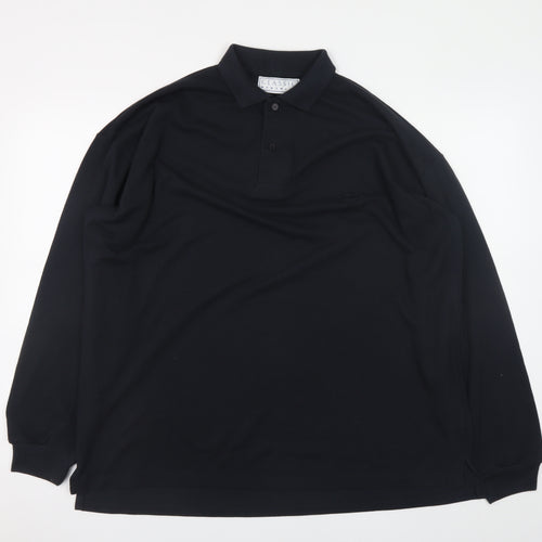 Classic Menswear Black Long Sleeve 2XL Polo Shirt for Men