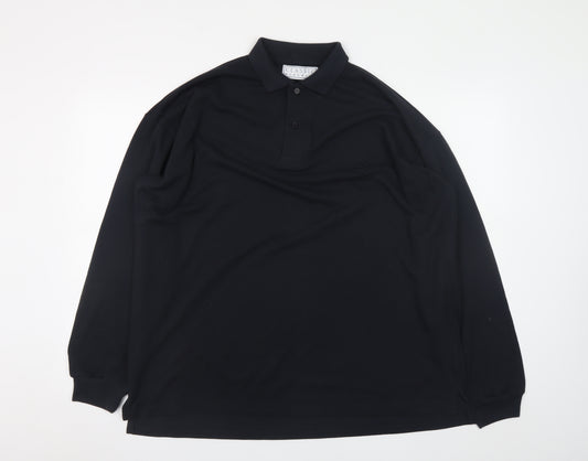 Classic Menswear Black Long Sleeve 2XL Polo Shirt for Men