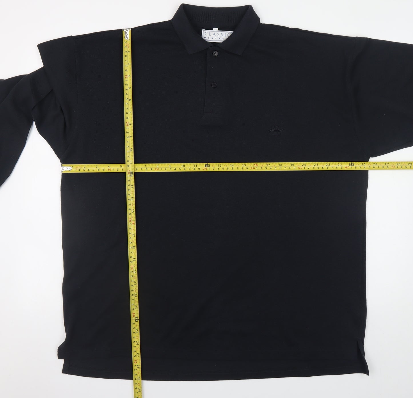 Classic Menswear Black Long Sleeve 2XL Polo Shirt for Men
