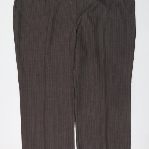 Marks and Spencer Women Brown Pinstripe Dress Pants Size 28 Regular