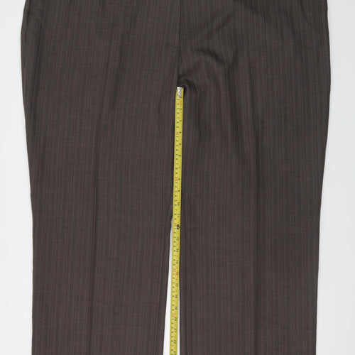 Marks and Spencer Women Brown Pinstripe Dress Pants Size 28 Regular