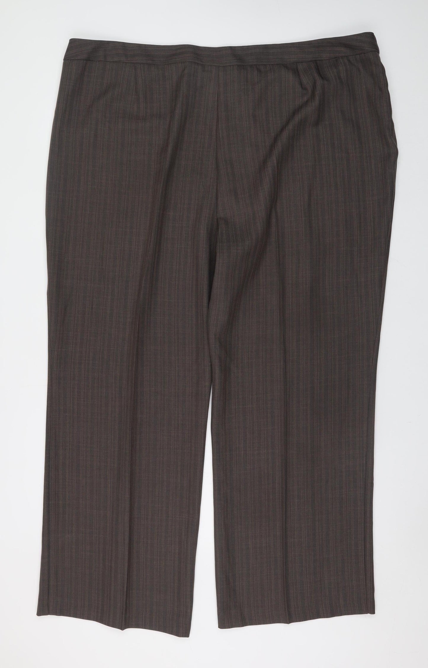 Marks and Spencer Women Brown Pinstripe Dress Pants Size 28 Regular