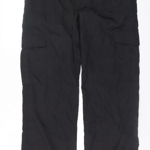 STR Black Cargo Trousers Unisex Adults UK 10 Regular Cotton Blend
