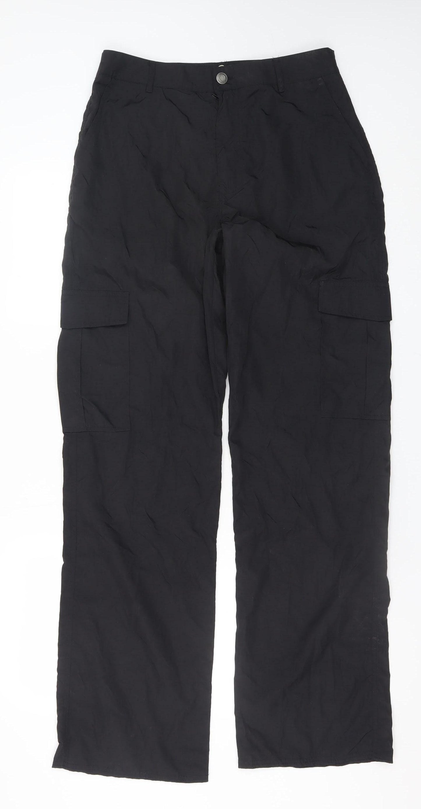 STR Black Cargo Trousers Unisex Adults UK 10 Regular Cotton Blend