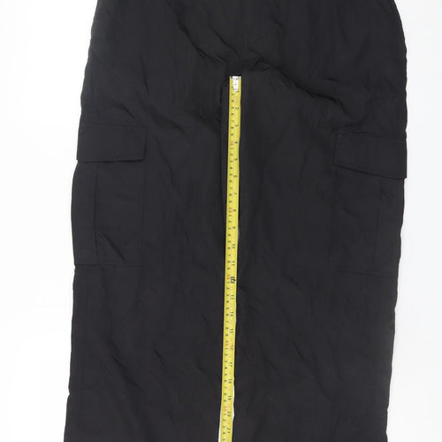 STR Black Cargo Trousers Unisex Adults UK 10 Regular Cotton Blend
