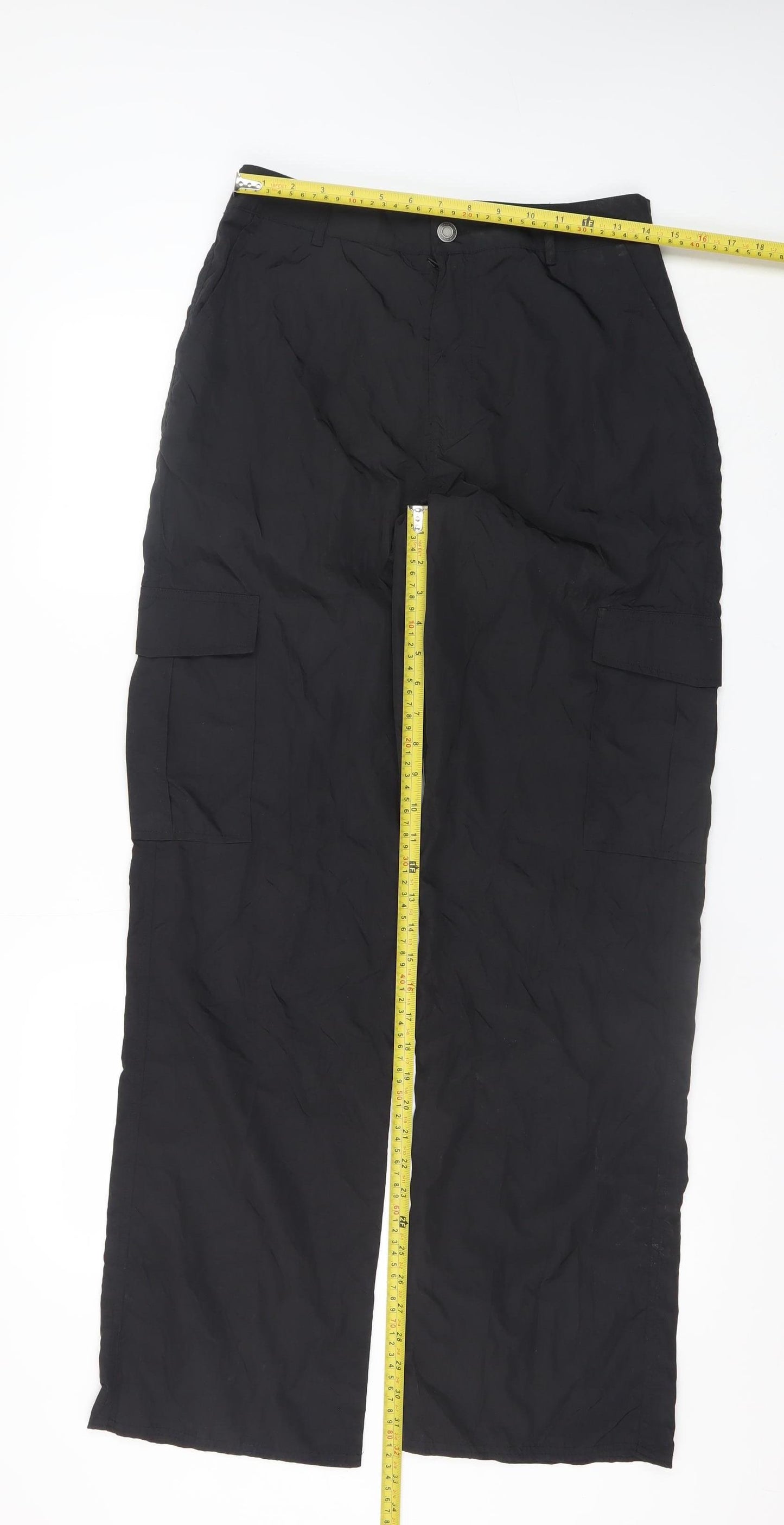 STR Black Cargo Trousers Unisex Adults UK 10 Regular Cotton Blend