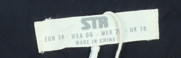 STR Black Cargo Trousers Unisex Adults UK 10 Regular Cotton Blend