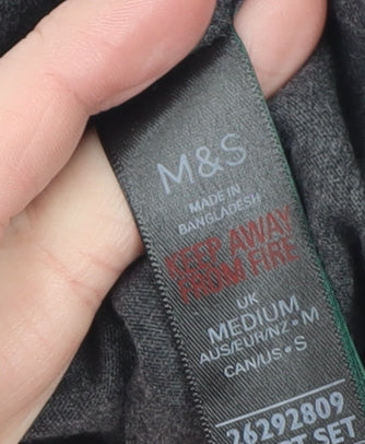 Marks and Spencer Womens Grey Bear Embroidered Long Sleeve T-Shirt Size M
