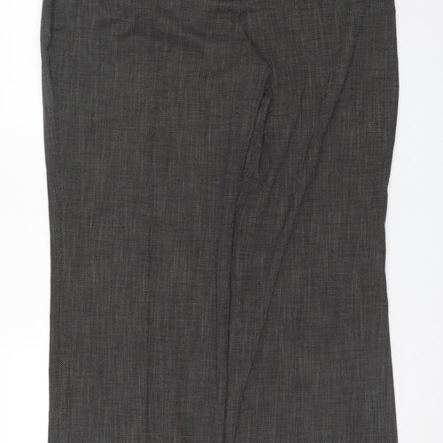 Next Women Grey Herringbone Dress Pants Size 20L Tall Work Trousers