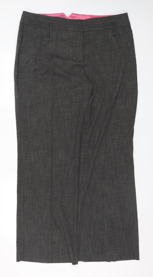 Next Women Grey Herringbone Dress Pants Size 20L Tall Work Trousers