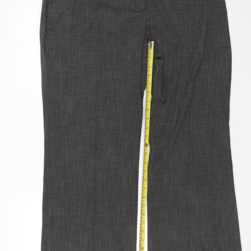 Next Women Grey Herringbone Dress Pants Size 20L Tall Work Trousers