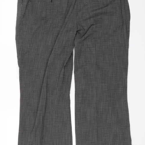 Next Women Grey Herringbone Dress Pants Size 20L Tall Work Trousers